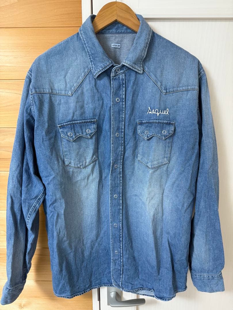 SEQUEL 2023A/W 刺繍デニムシャツ XL 新品 SEQUEL 2023A/W 刺繍デニムシャツ XL 新品