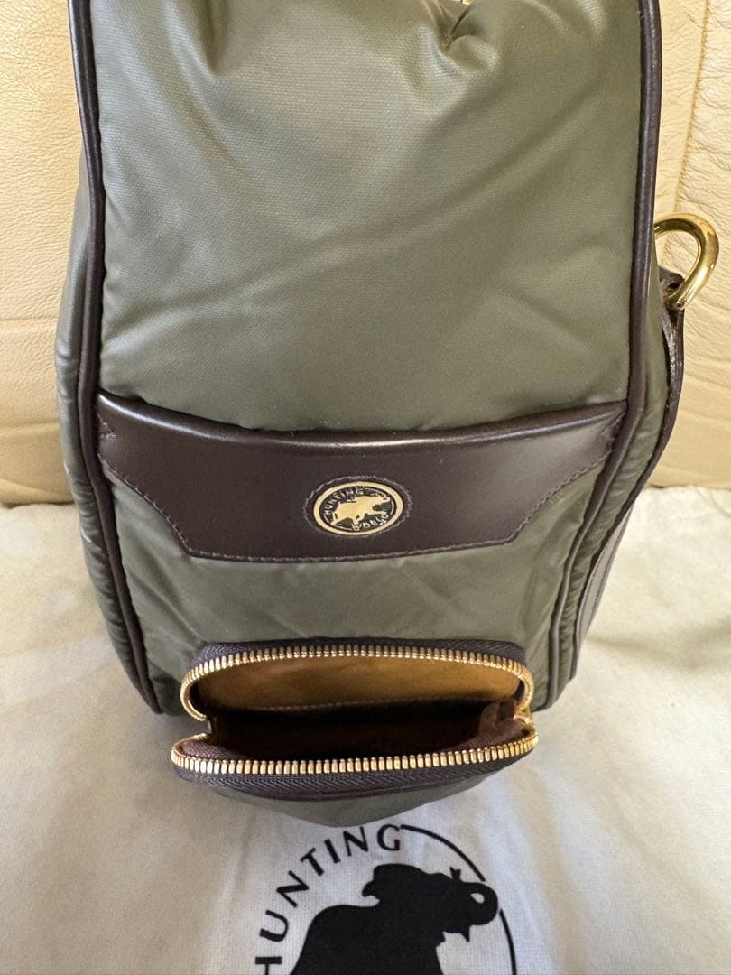 ハンティングワールド ボディバッグ バチューレザー モスグリーン 美品