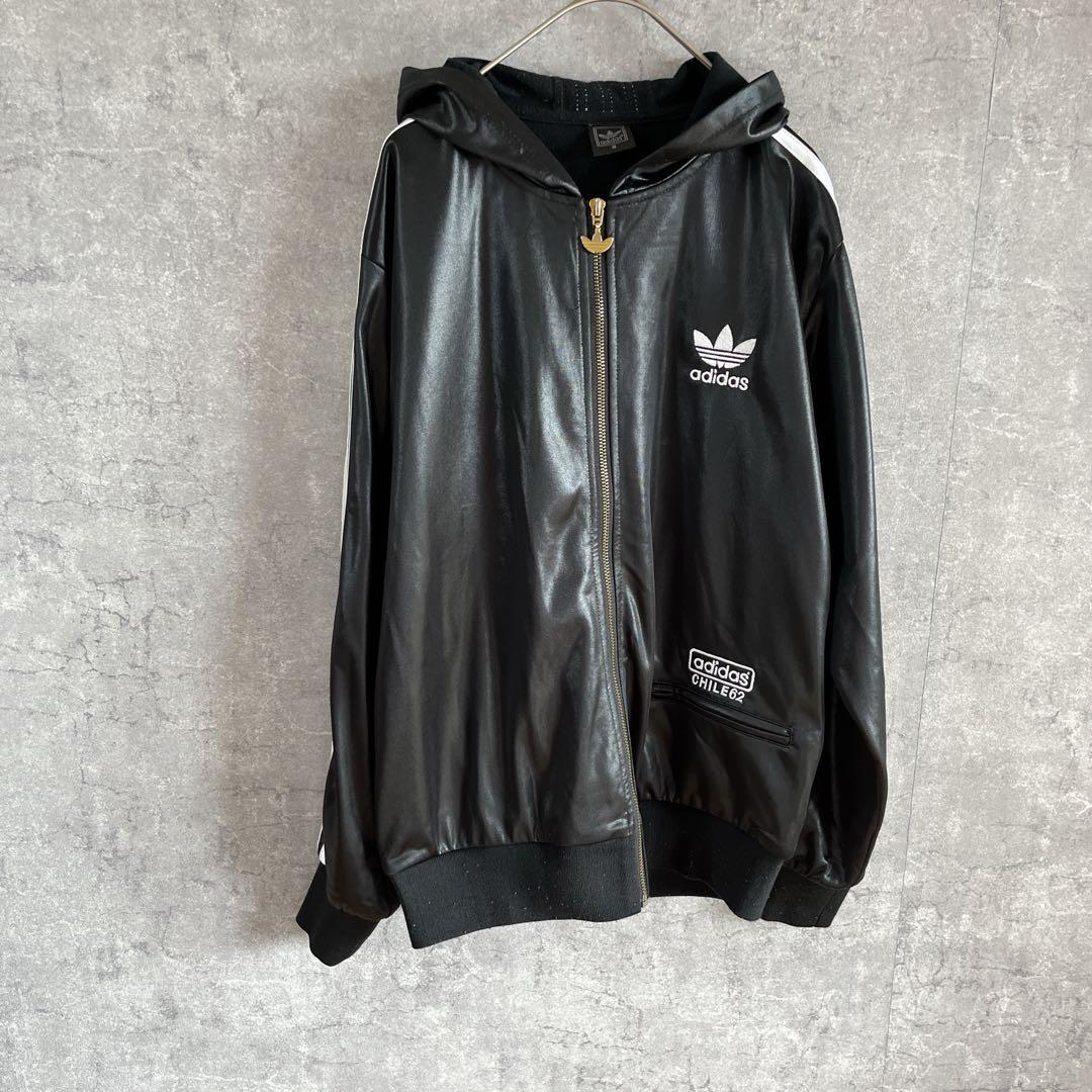 adidas chile62 ジャージ フード付 黒光沢 Sメンズ C2 - メルカリ