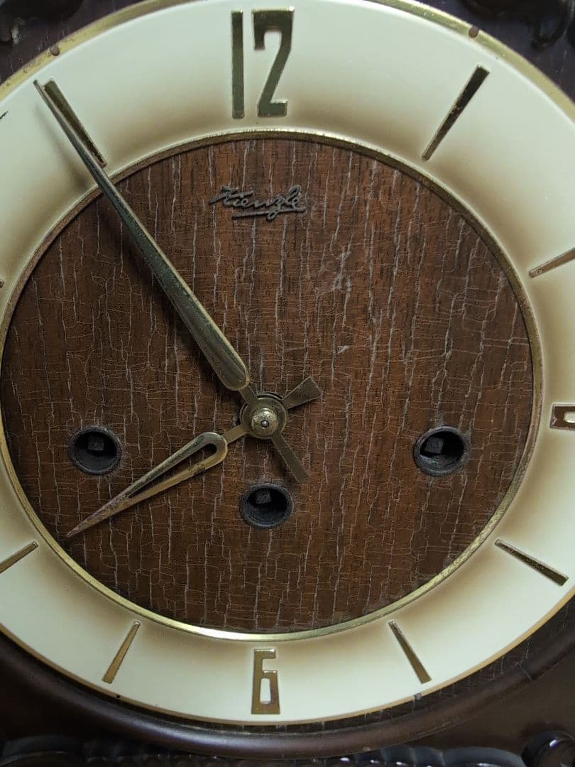 ドイツ Kienzle キンツレー 置時計 三打式 木製 昭和37年販売資料有