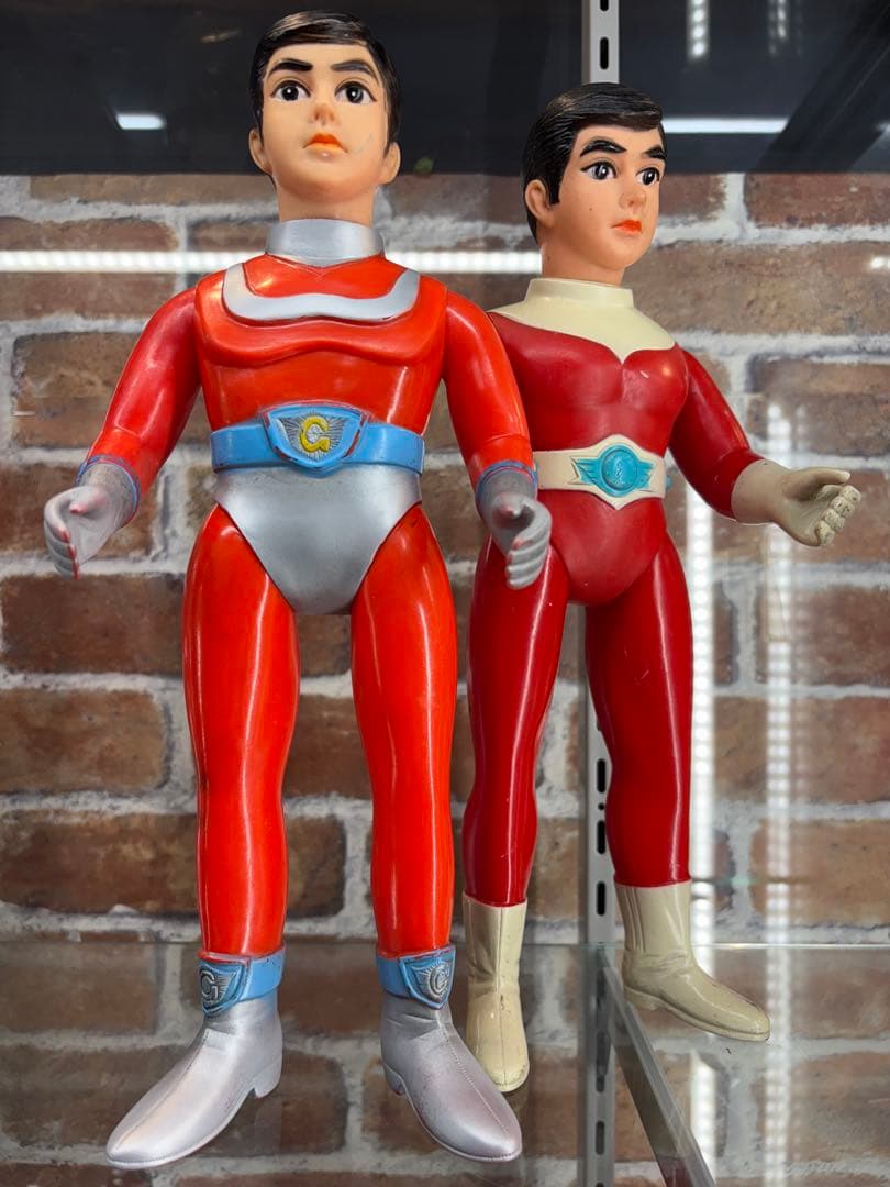 ゴッドマン　& レッドマン　ソフビ　ブルマァク　　面取れ　貴重　当時物 ゴッドマン & レッドマン ソフビ ブルマァク 面取れ 貴重 当時物