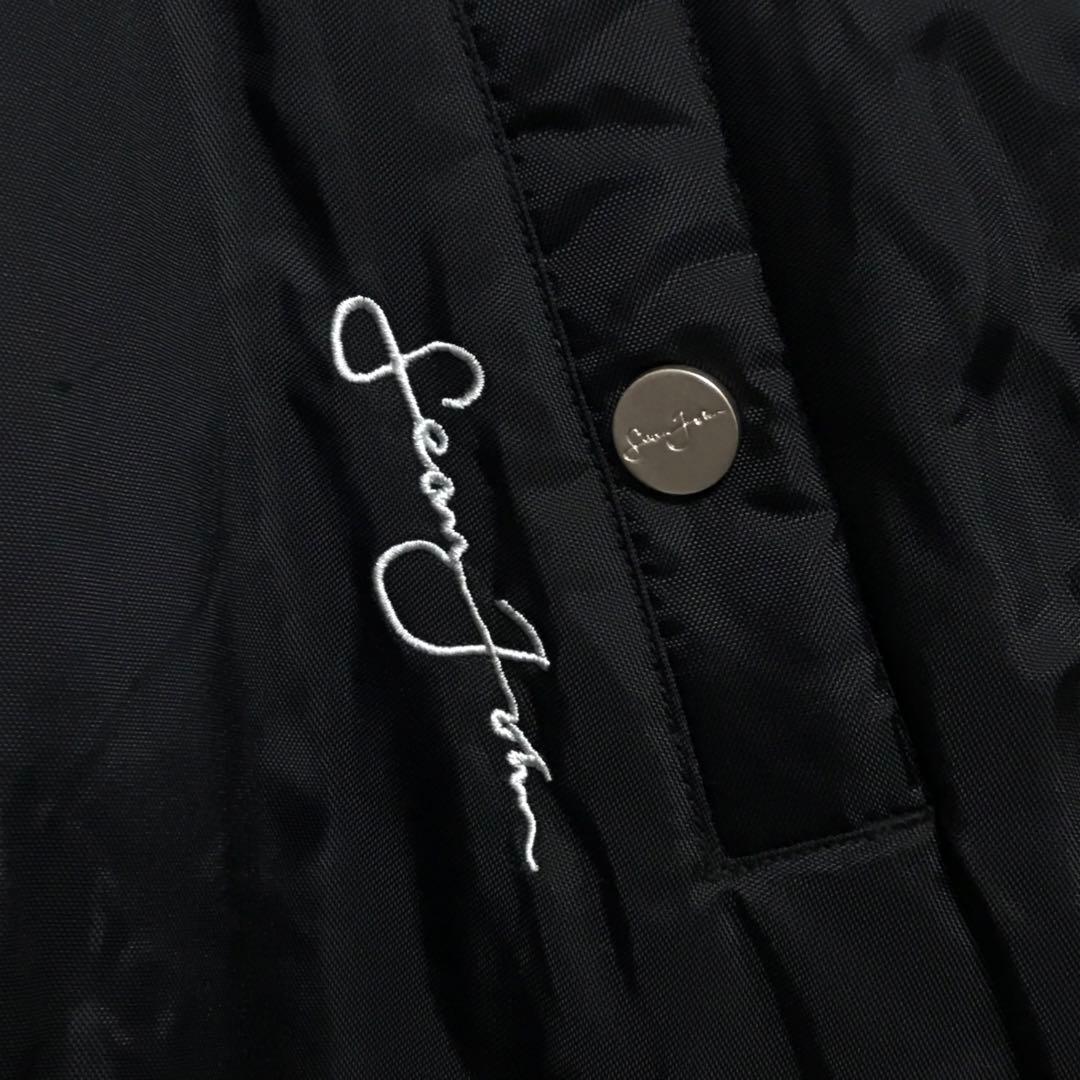 Sean John ショーンジョン 中綿モッズコート 刺繍ロゴ ファーフード 黒