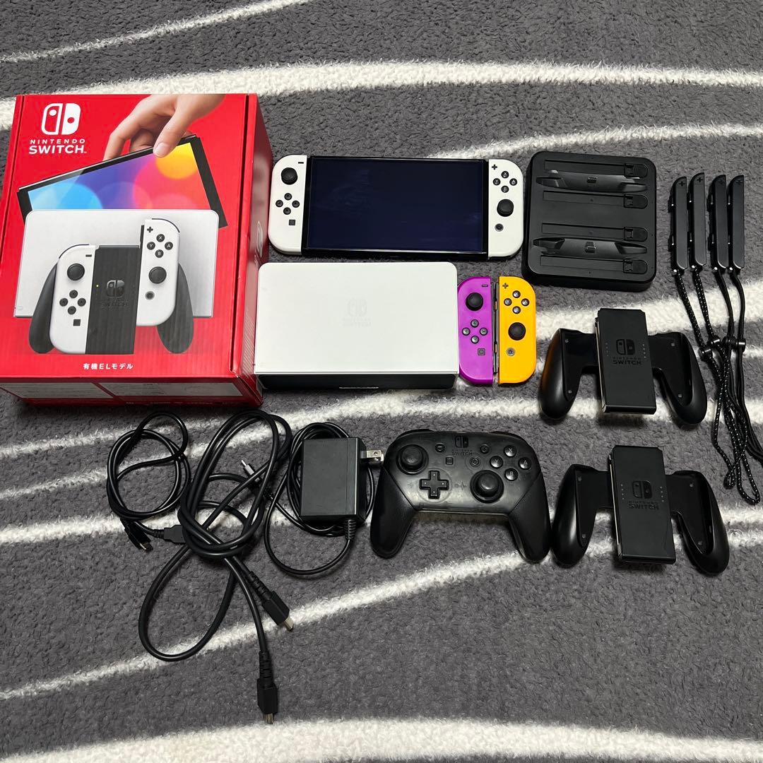 遠*馬様 Nintendo Switch 有機ELモデル 付属品あり Switch 有機ELモデルの同梱品・付属品を写真付きで分かりやすく