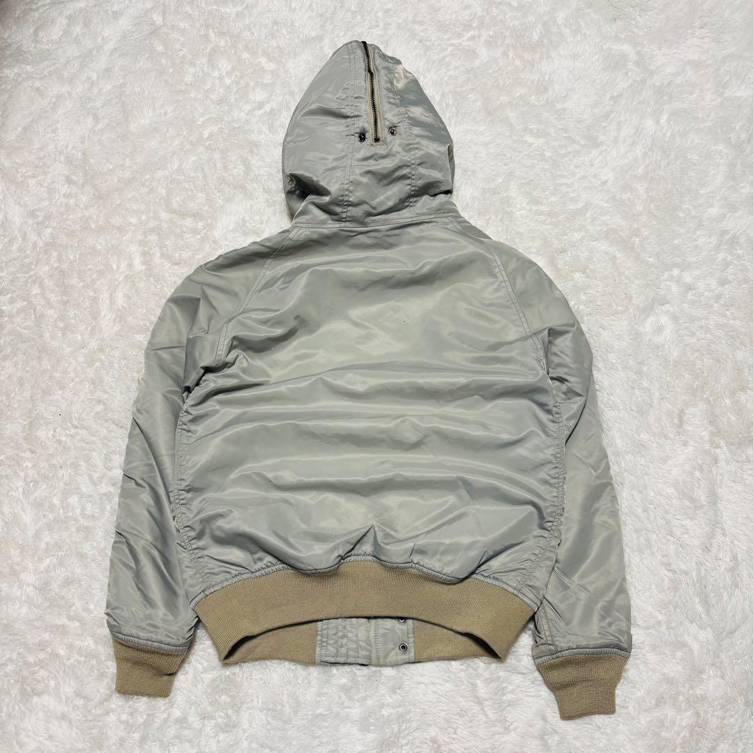 希少 AVIREX N-2B シルバー フライトジャケット ミリタリー 短丈 M