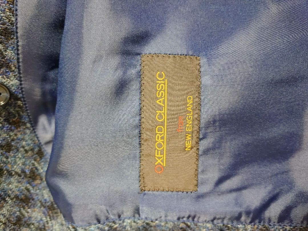 Harris Harris Tweed ステンカラーコート 青系チェック Tweed ステン