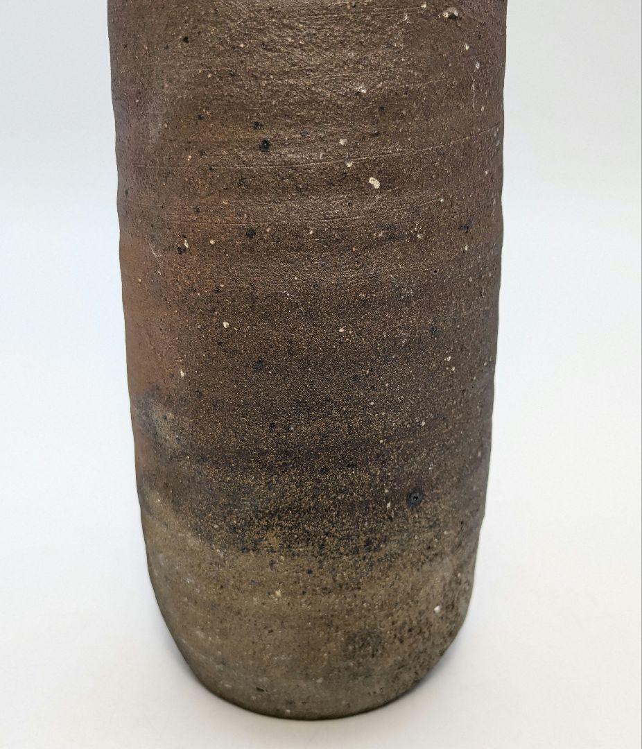 岡山県重要無形文化財 伊勢崎満 備前焼 花生 共箱合布 花入