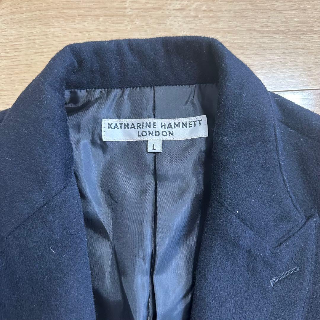 KATHARINE HAMNETT LONDON チェスターコート L ブラック - ジャケット