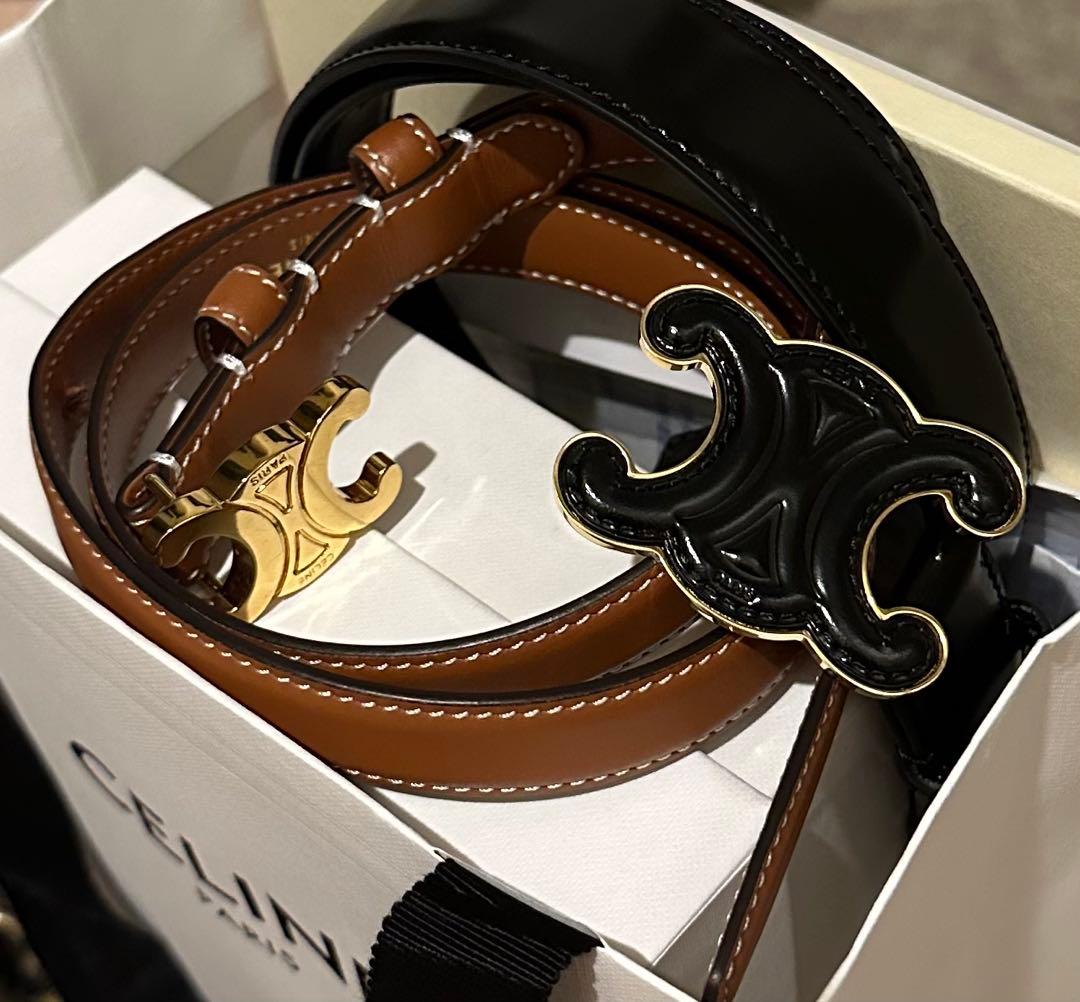 週末限定価格❗️CELINEセリーヌ ベルト ブラック 箱あり 75 レア商品
