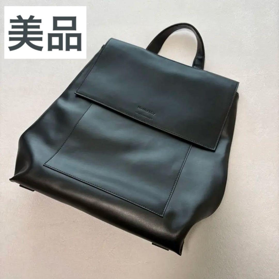 【美品】ノーマンデー 2WAY Flap Bag レザースクエアリュック 美品】ノーマンデー 2WAY Flap Bag レザースクエアリュック ノーマン