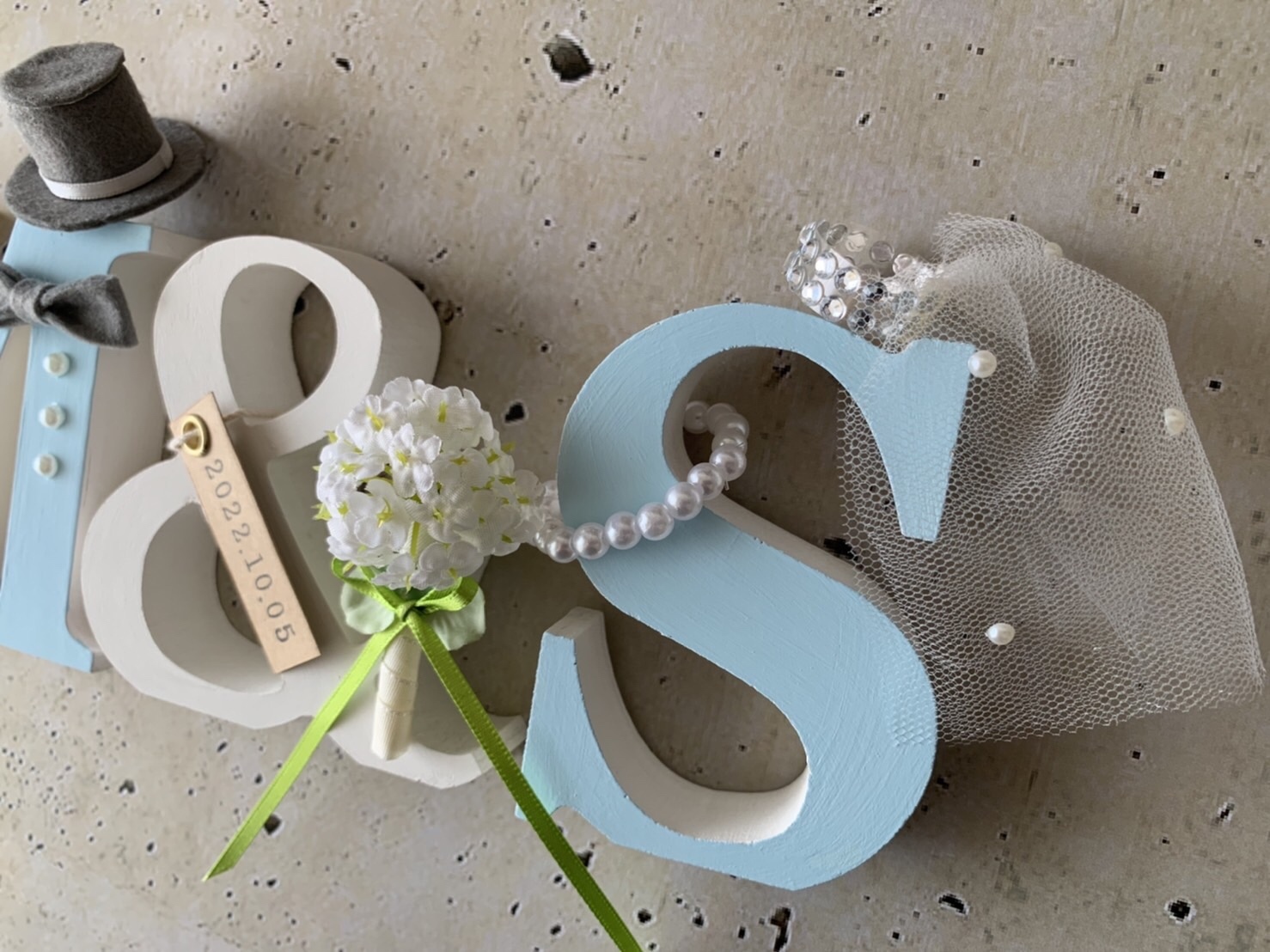 イニシャルオブジェ（ホワイト.サムシングブルー ）結婚式 - SMILE