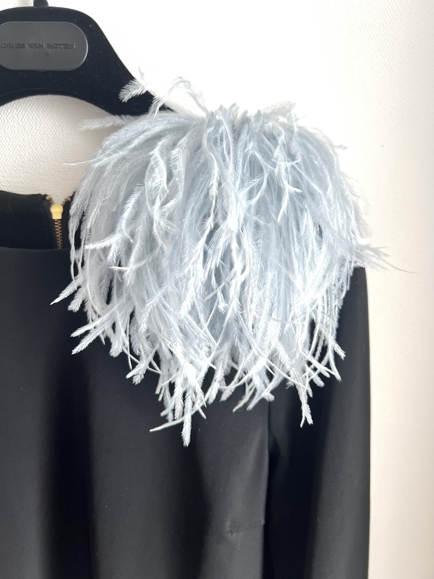 オーストリッチ フェザーコサージュ ホワイト＋ブラウン - hanaki's