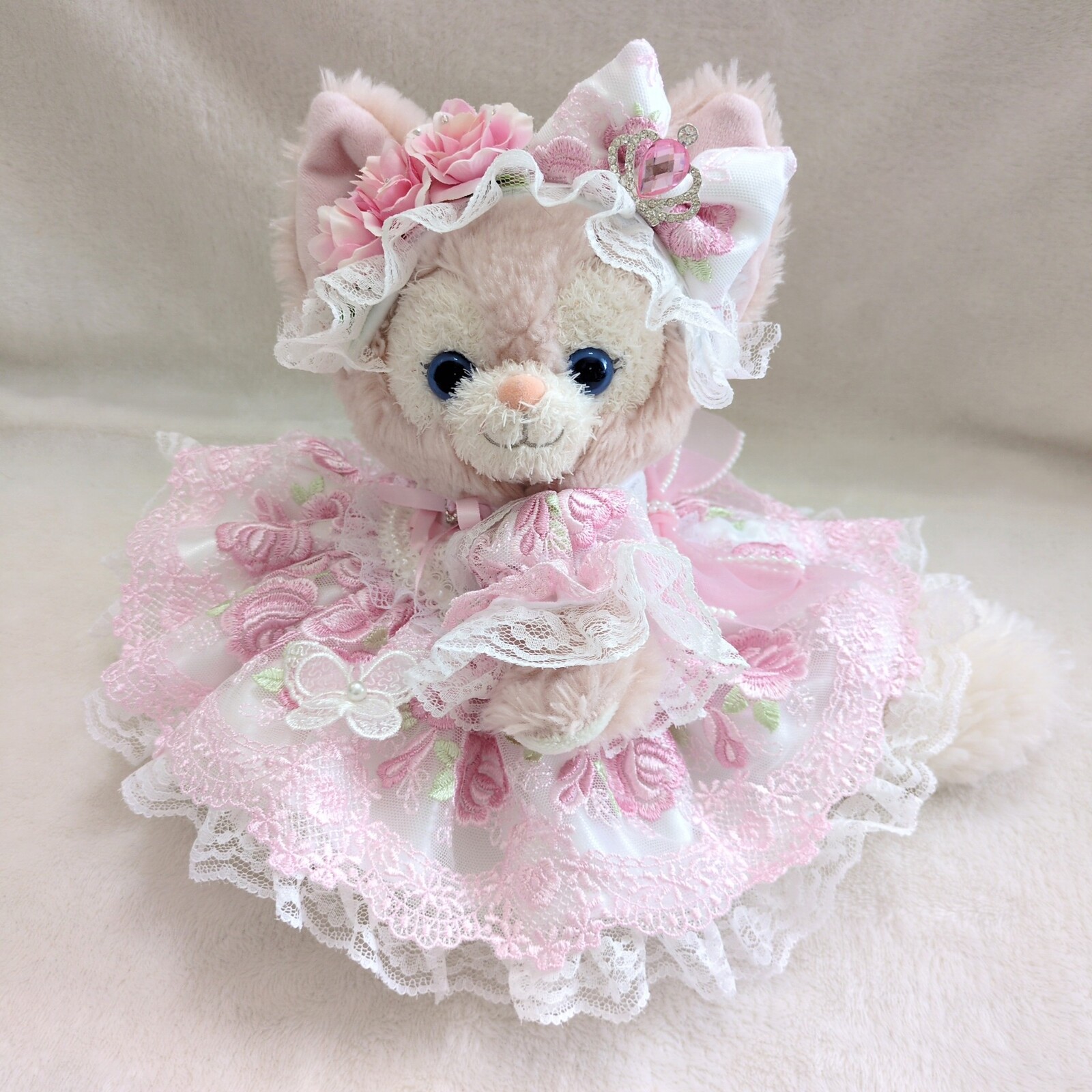 1126.リーナベルコスチューム♡Sサイズ用♡水色白お花のホワイト