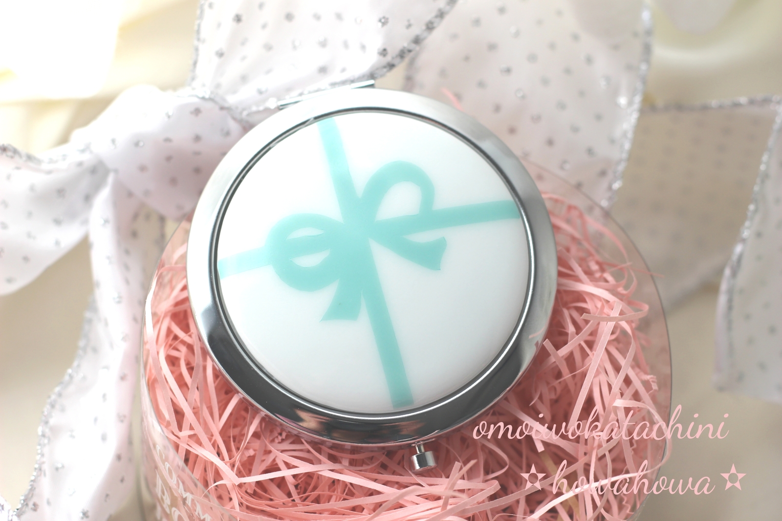 ♡お祝いやお礼に♡ティファニーリボン白バージョン イニシャル入り