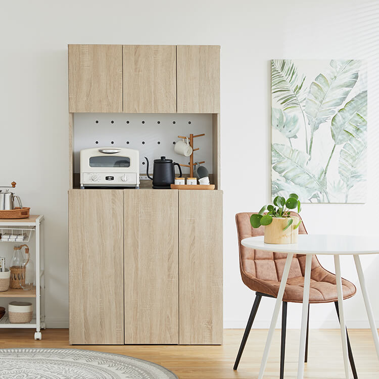 ゴミ箱上収納にぴったりな食器棚[幅90] | 【公式】LOWYA(ロウヤ) 家具