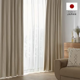 ベージュ] ドレープカーテン＆レースセット 1級遮光 洗濯可 | 【公式