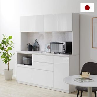 食器棚(幅180cm) 収納機能が豊富な国産キッチンボード 開梱設置無料