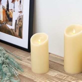 LEDキャンドル タイマー機能付 リモコン付 ルミナラピラー LUMINARA