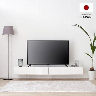 ローテレビ台 半完成品 クリア脚 コード収納 スライド収納 [幅180