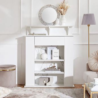 マントルピース ディスプレイ 大理石柄 可動棚 スリム [幅90] | 【公式