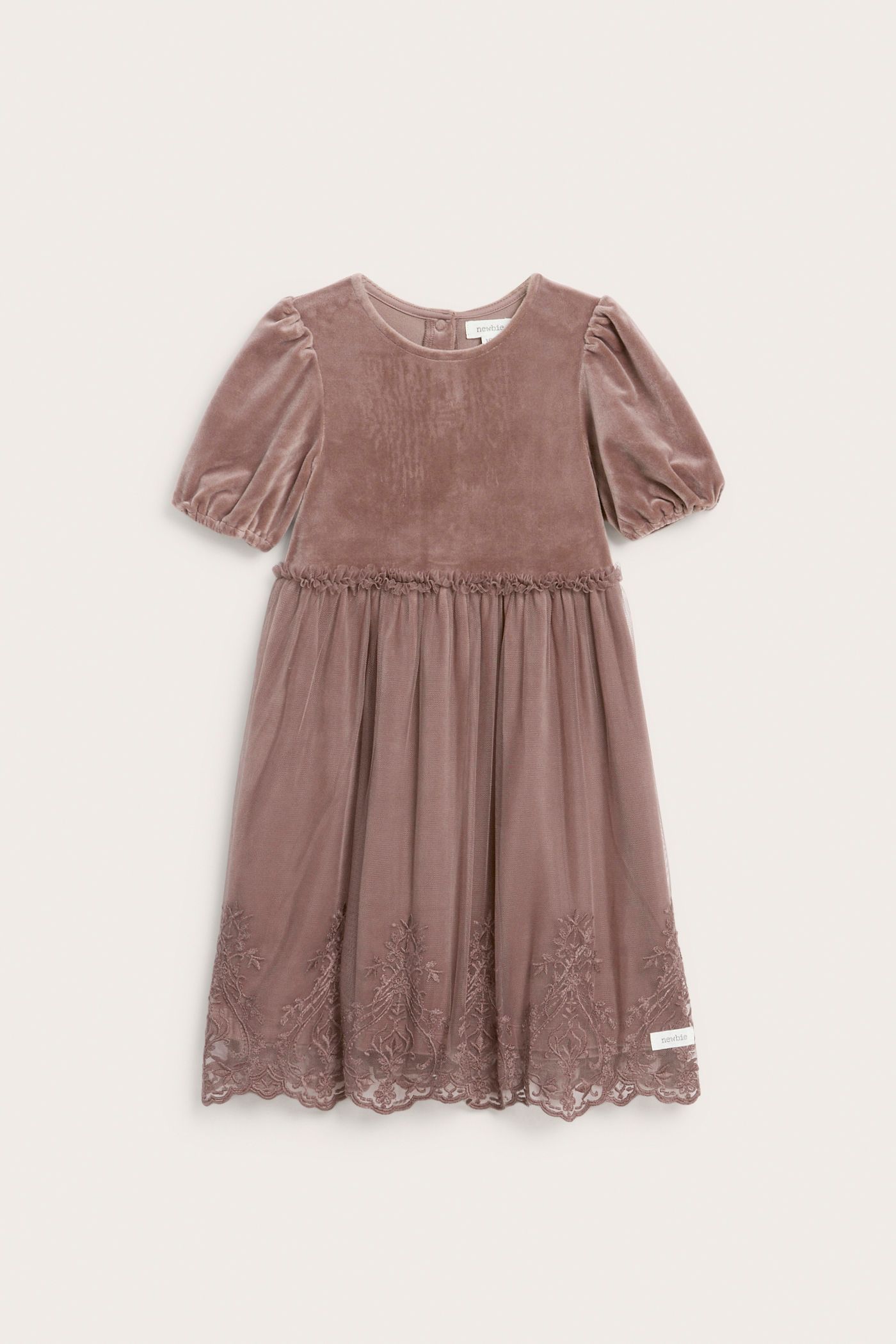 Velour dress with mesh skirt | Dark pink | Kids | Newbie