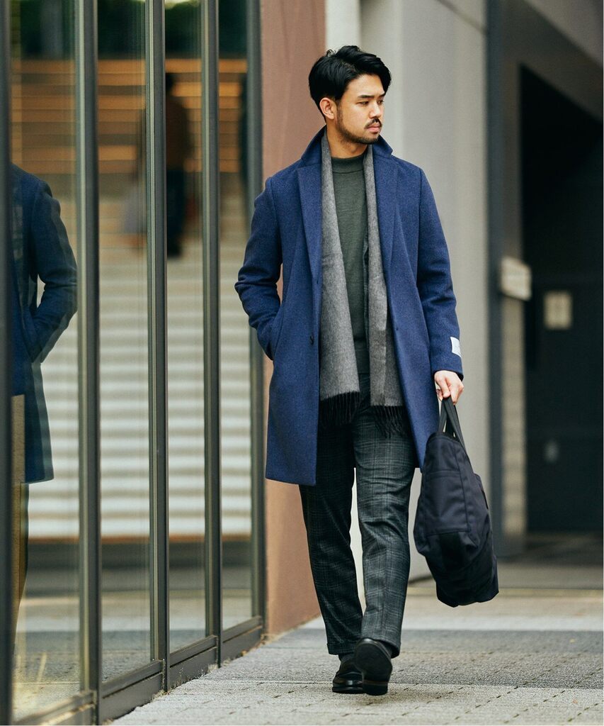 EDIFICEネイビーチェスターコート Lサイズ EDIFICE（エディフィス