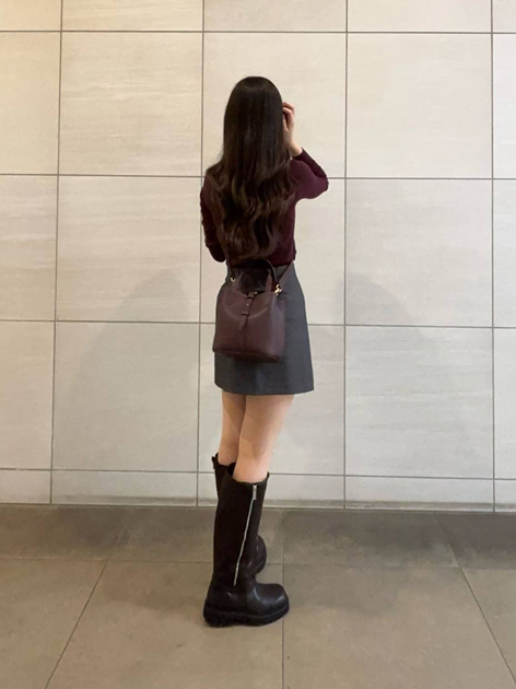 Beryl ベリル リサイクルレザーバケツバッグ - コットンキャンディー