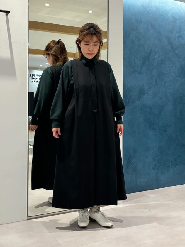 Chibiページ】高級・上質＊ブラックボックスタックロングワンピース