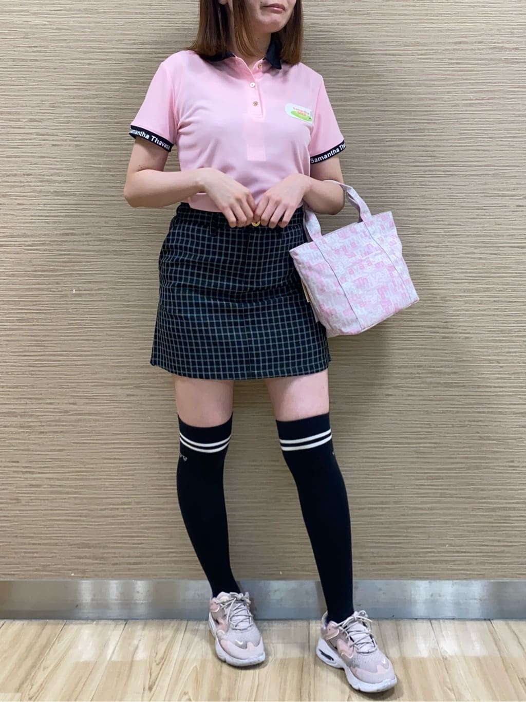 チェックバックプリーツスカート(36(S) ブラック): Samantha Thavasa