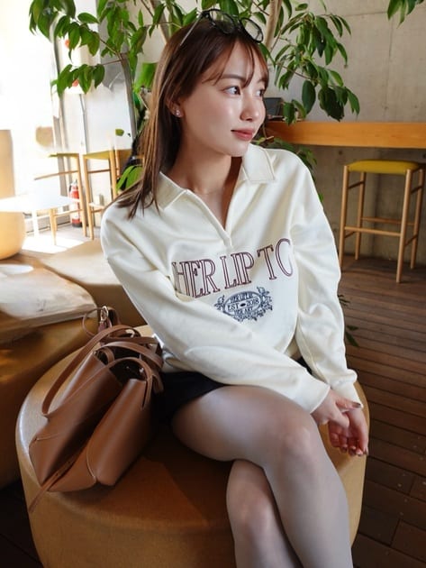 Embroidery Polo Sweatshirt