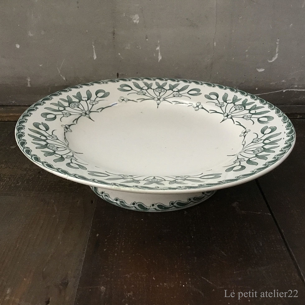 レア希少】ヤドリギ柄コンポティエ リュネヴィル フランスアンティーク