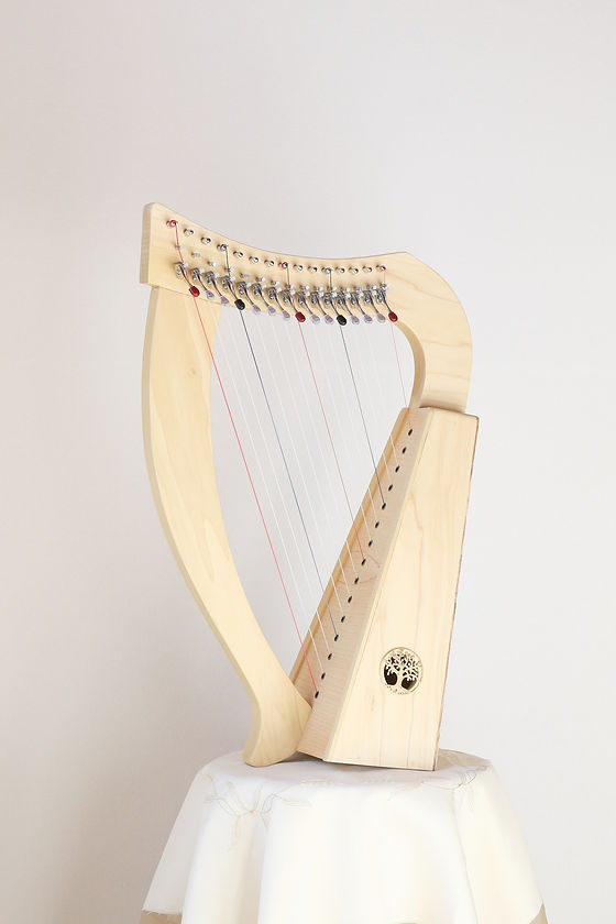 軽量メイプル15弦ハープ：ミニハープ、小型ハープ、アイリッシュハープ