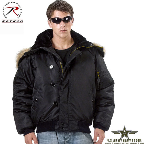 Rothco Black N-2B Flight Jacket 05 7193 / Size: 2XL | usarmynavystore