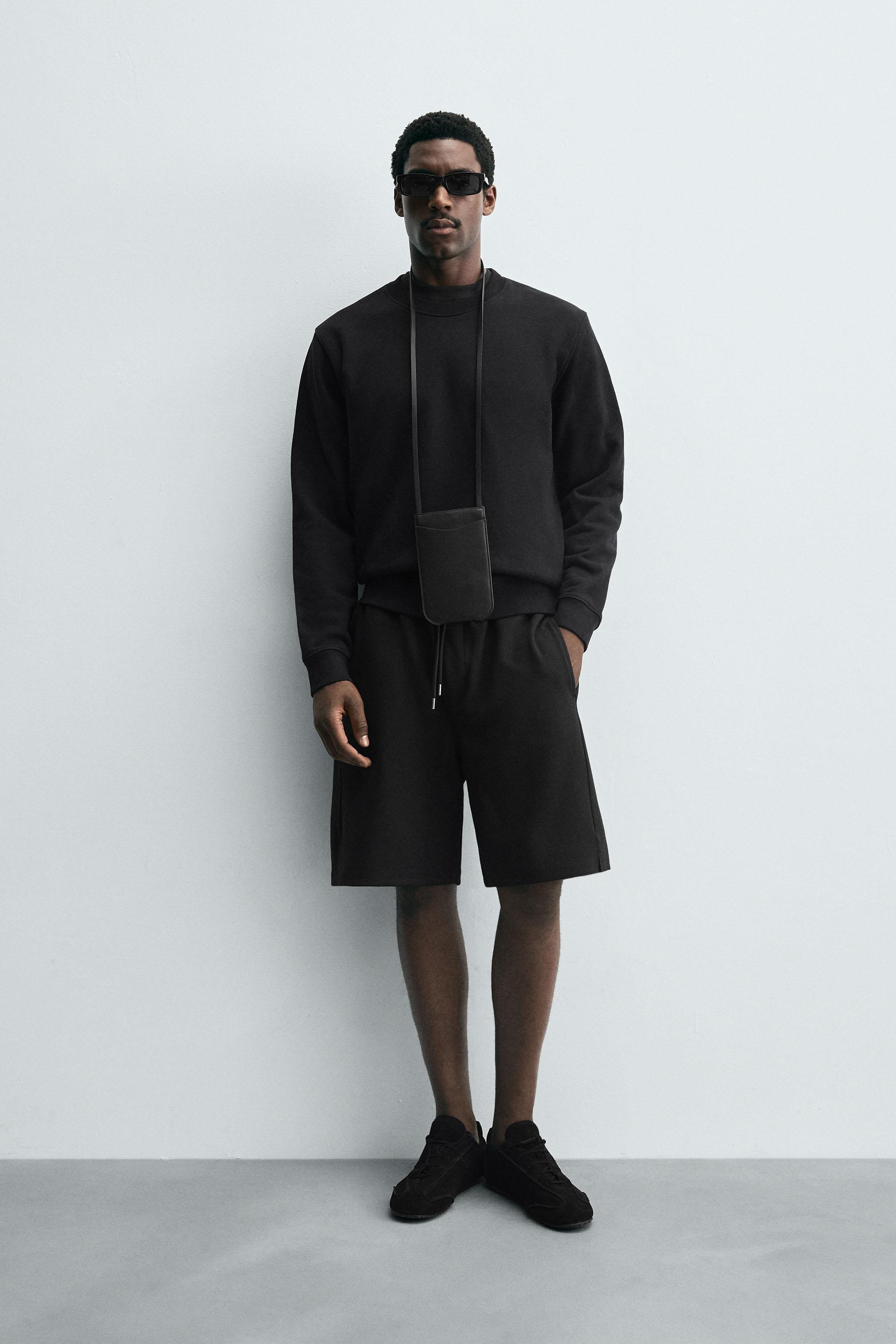 インターロックラベルバミューダパンツ - ブラック | ZARA Japan / 日本