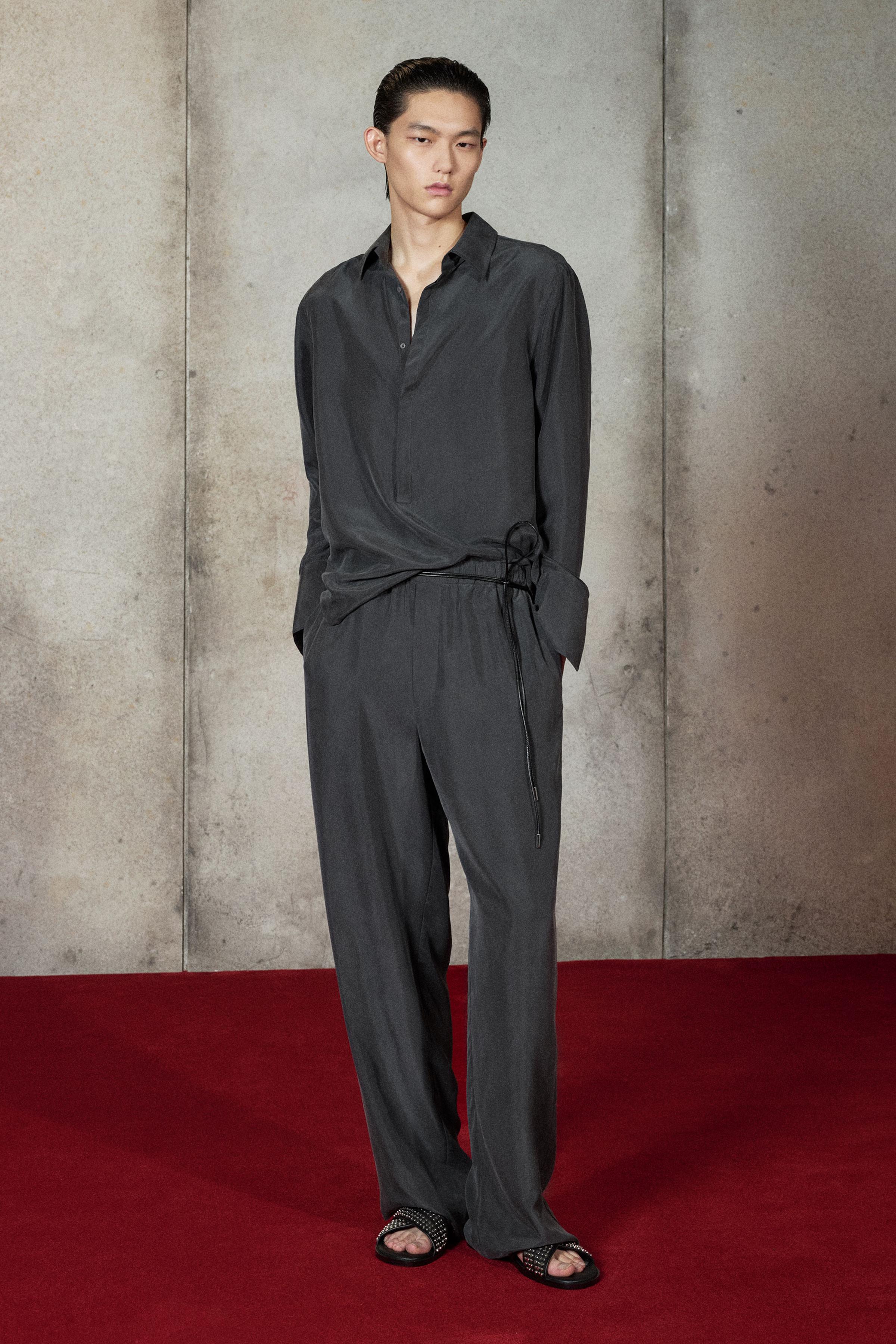 100% SILK BELTED PANTS LUDOVIC DE SAINT SERNIN x ZARA - Blue