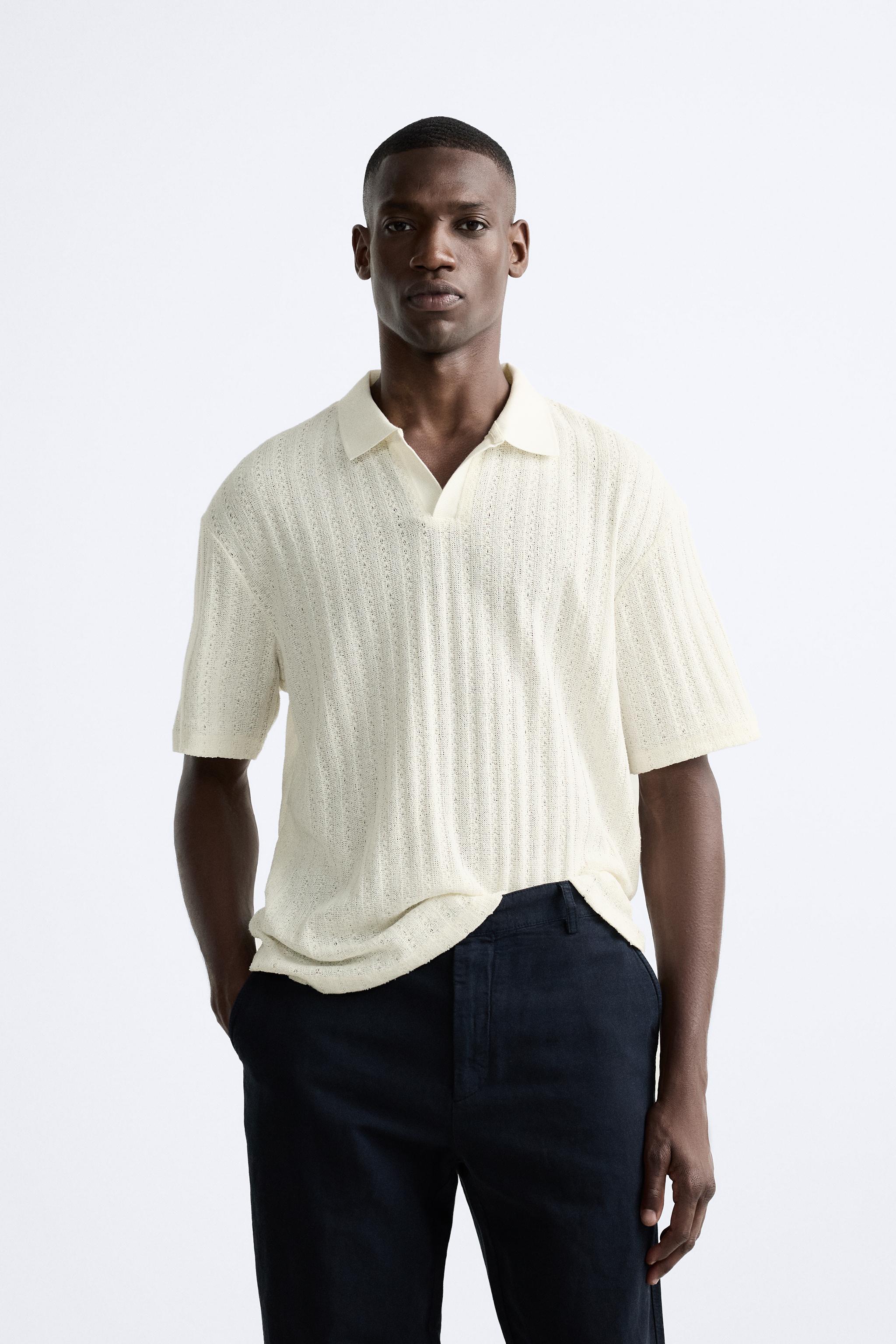TEXTURED STRIPED POLO SHIRT - Ecru | ZARA United States