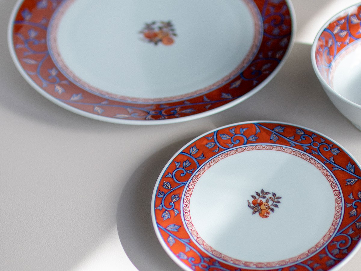 源右衛門窯 染錦柘榴見込 皿 / げんえもんがま 染錦柘榴見込 皿 直径