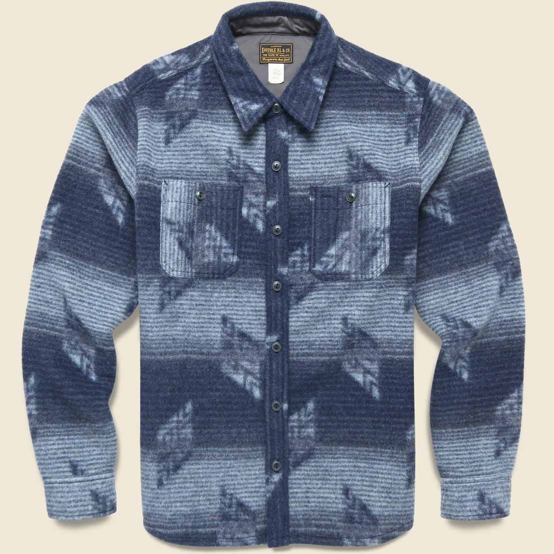 Roland Jacquard Overshirt - Navy
