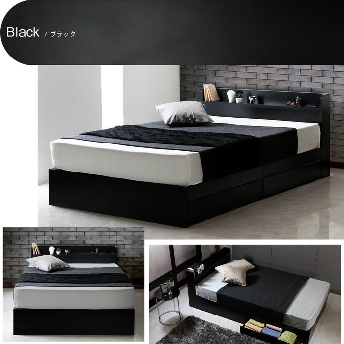 棚・コンセント付き収納ベッド 【RUES】ルース｜激安インテリア家具の