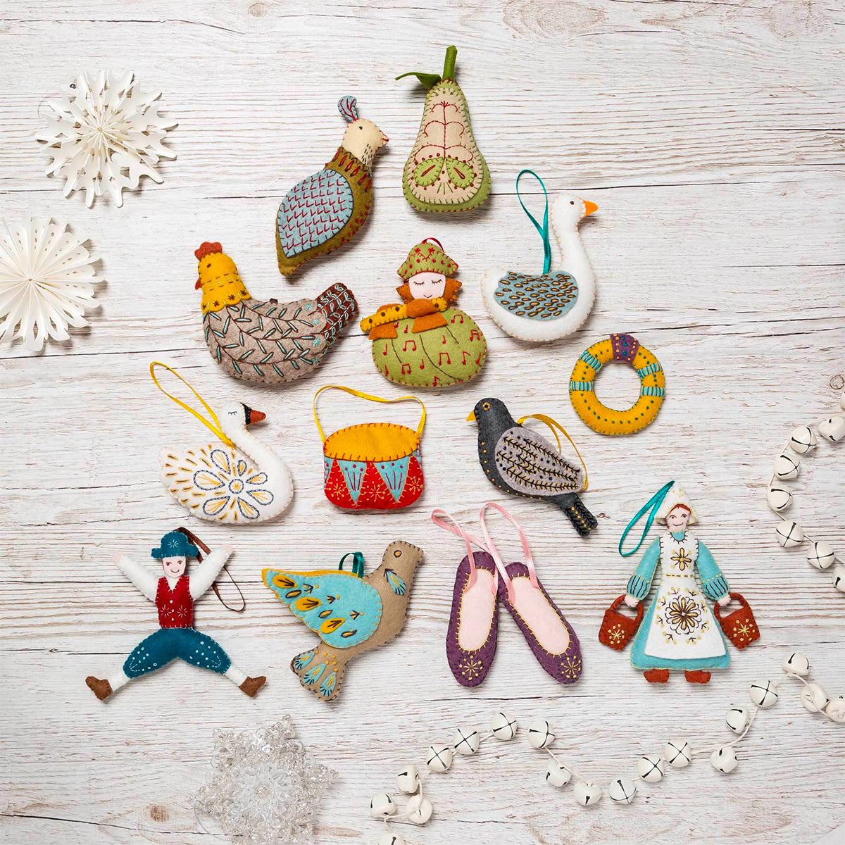 12 Days of Christmas Felt Ornament Kit - Lord-a-Leaping - Stitched